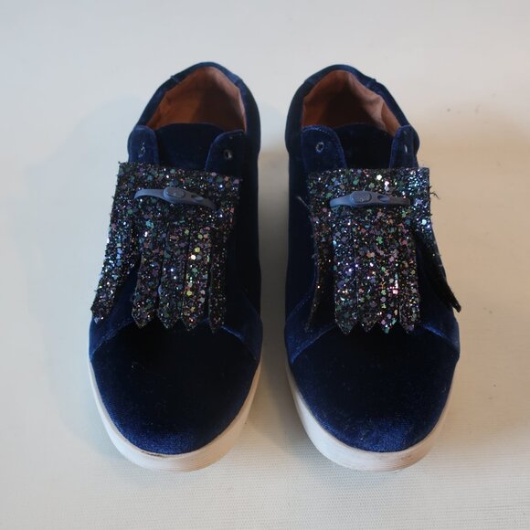 Womens Gentle Souls By Kenneth Cole Blue Velvet Lace Sneakers 8.5 - Picture 3 of 8